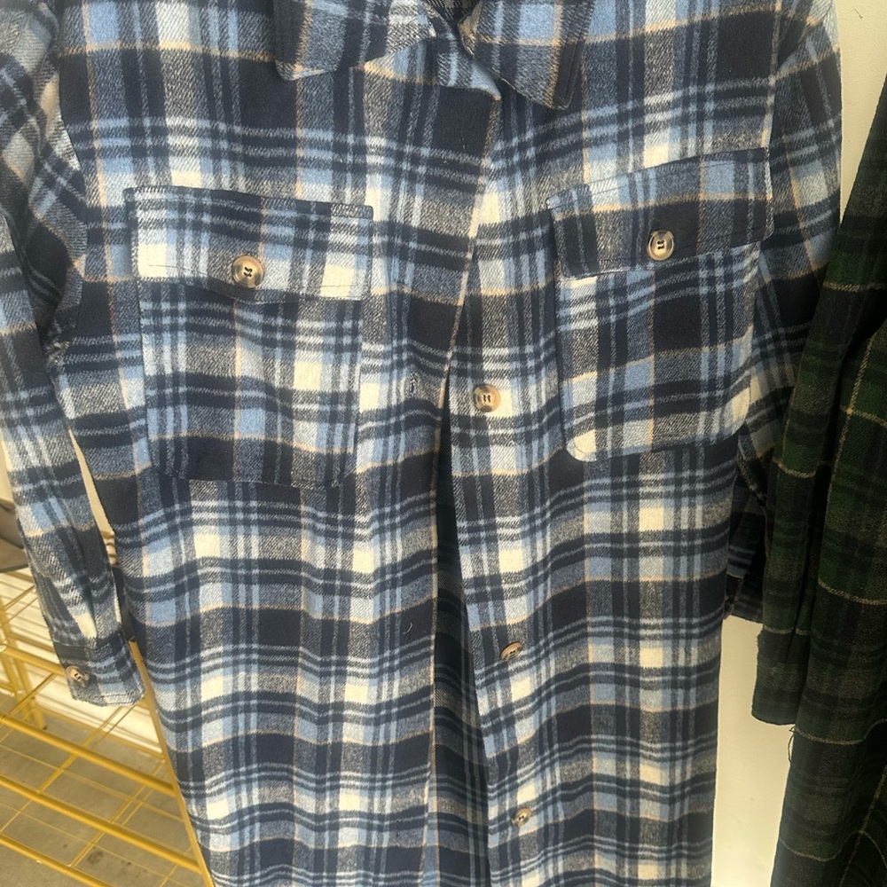 Papaya Blue and White Plaid Jacket